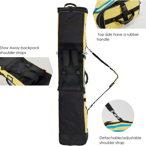 Padded Yellow Snowboard Bag - Picture 10 of 10